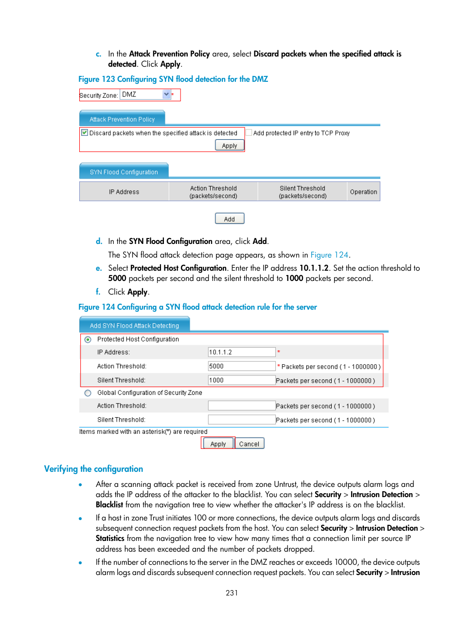 Verifying the configuration, Figure 123 | H3C Technologies H3C SecBlade LB Cards User Manual | Page 242 / 278