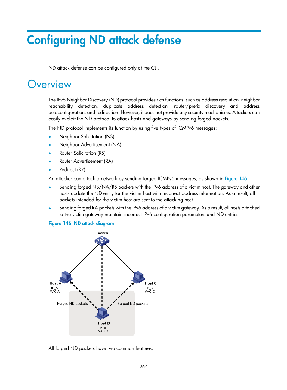 Configuring nd attack defense, Overview | H3C Technologies H3C SecBlade LB Cards User Manual | Page 275 / 278