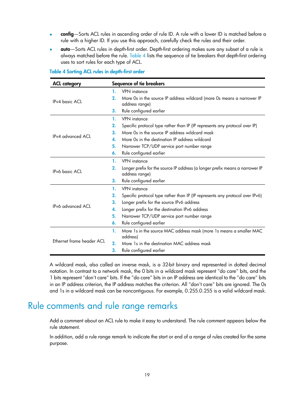 Rule comments and rule range remarks | H3C Technologies H3C SecBlade LB Cards User Manual | Page 30 / 278