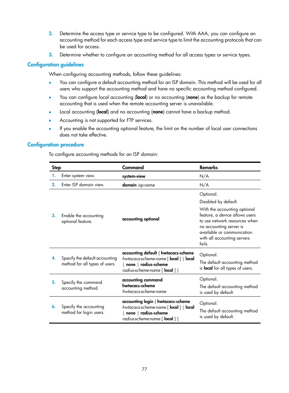 Configuration guidelines, Configuration procedure | H3C Technologies H3C SecBlade LB Cards User Manual | Page 88 / 278