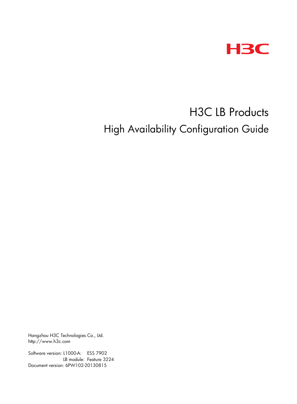 H3C Technologies H3C SecBlade LB Cards User Manual | 165 pages