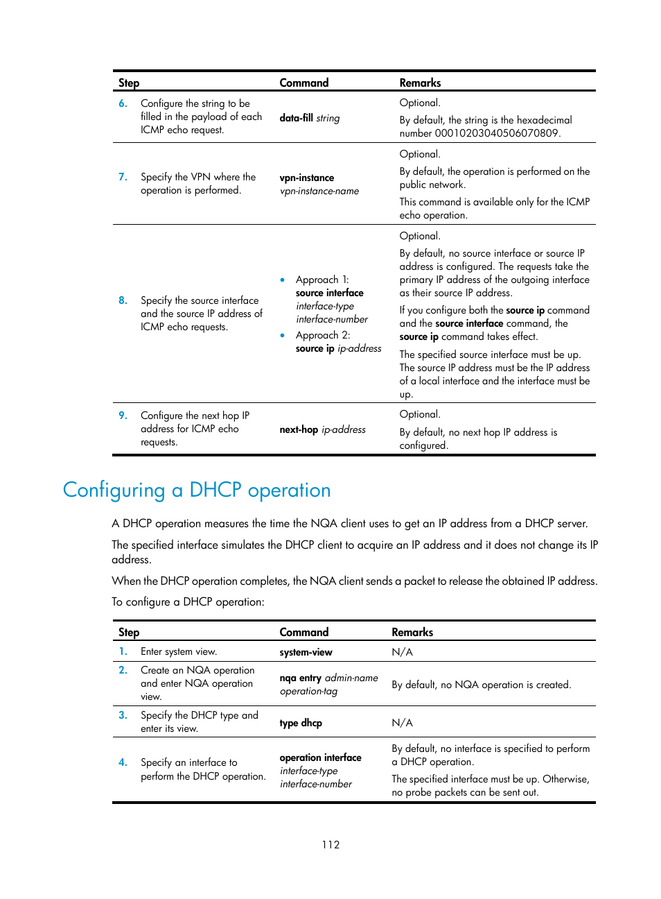 Configuring a dhcp operation | H3C Technologies H3C SecBlade LB Cards User Manual | Page 120 / 165