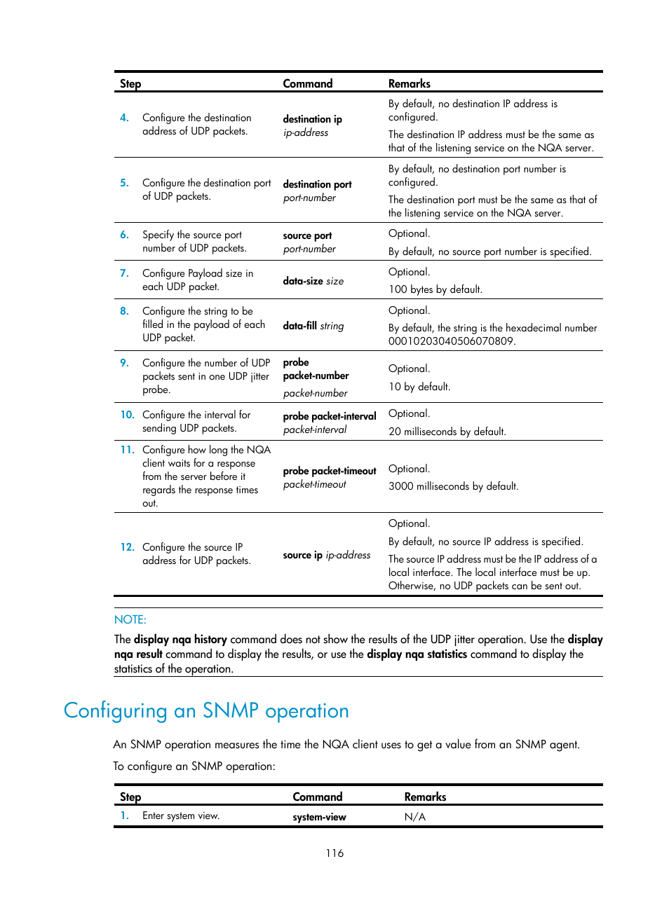 Configuring an snmp operation | H3C Technologies H3C SecBlade LB Cards User Manual | Page 124 / 165