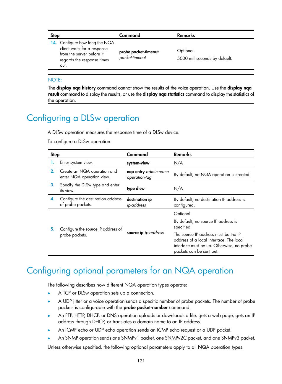 Configuring a dlsw operation | H3C Technologies H3C SecBlade LB Cards User Manual | Page 129 / 165