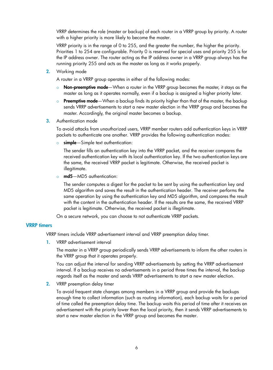 Vrrp timers | H3C Technologies H3C SecBlade LB Cards User Manual | Page 14 / 165