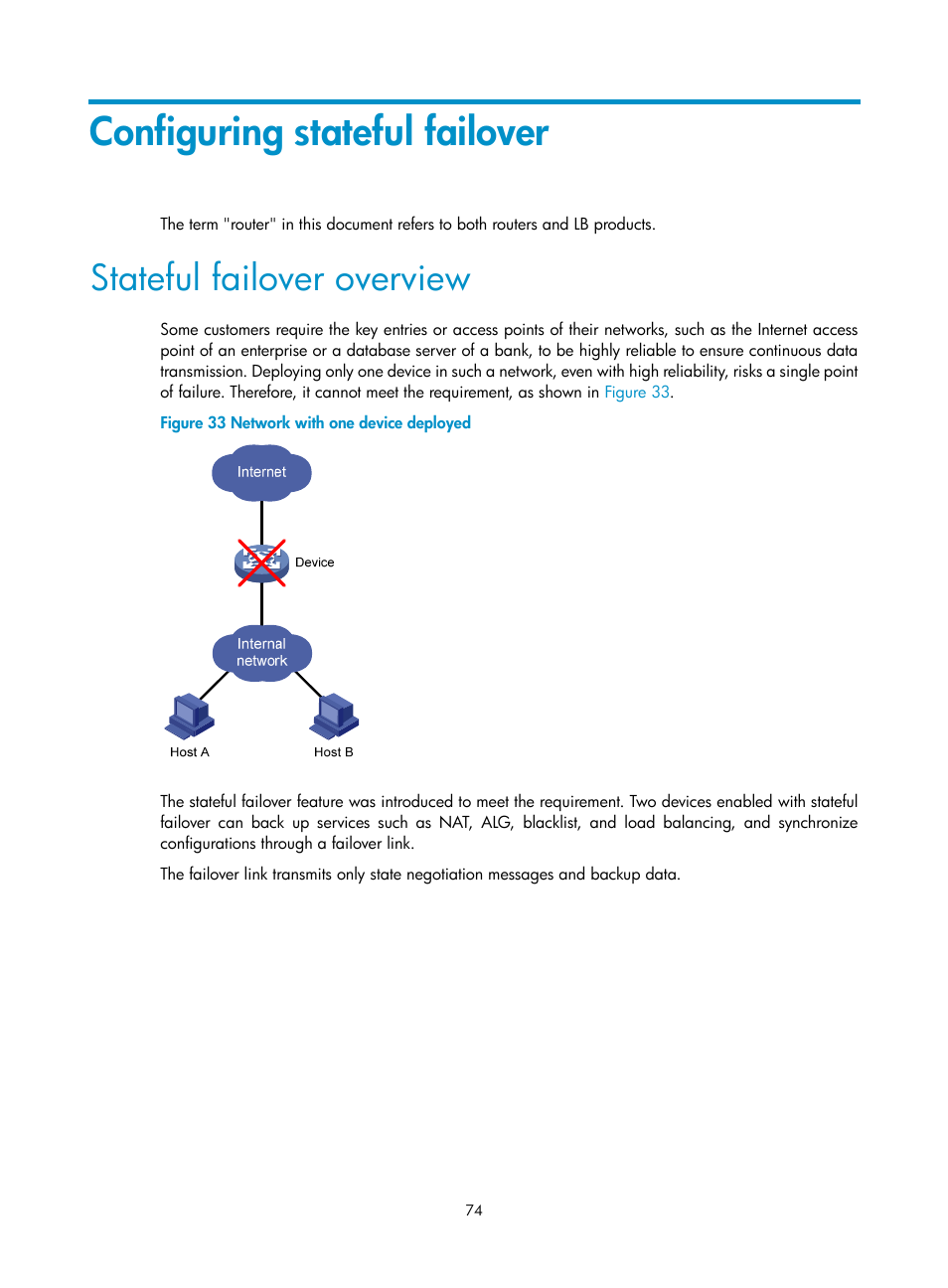 Configuring stateful failover, Stateful failover overview | H3C Technologies H3C SecBlade LB Cards User Manual | Page 82 / 165