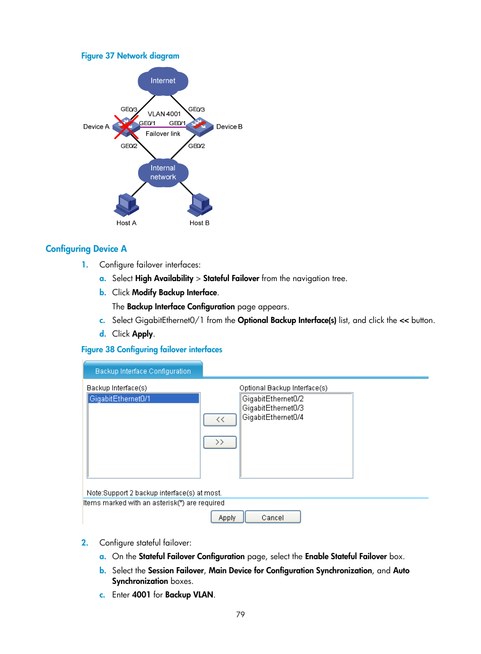 Configuring device a | H3C Technologies H3C SecBlade LB Cards User Manual | Page 87 / 165