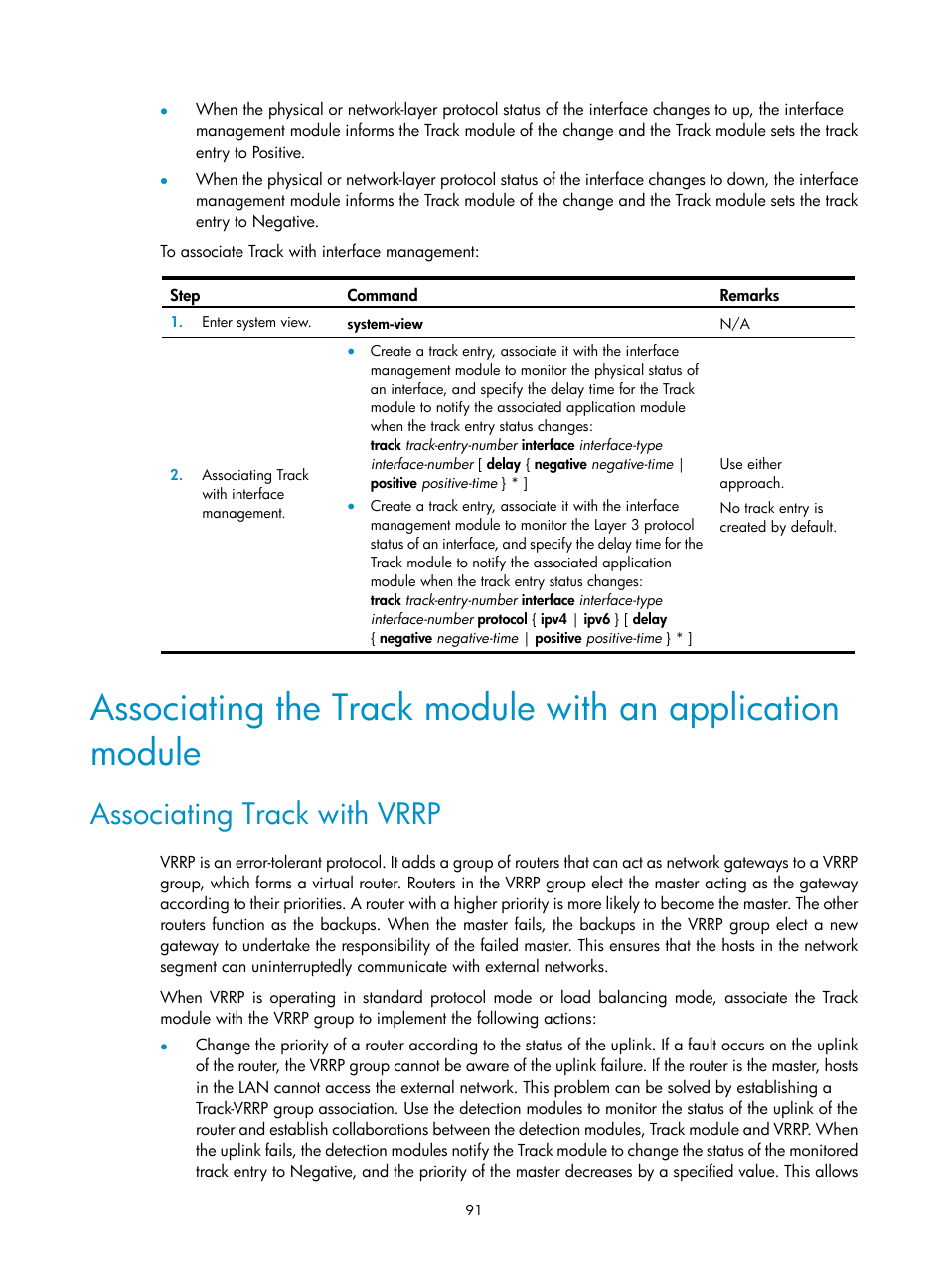 Associating track with vrrp | H3C Technologies H3C SecBlade LB Cards User Manual | Page 99 / 165