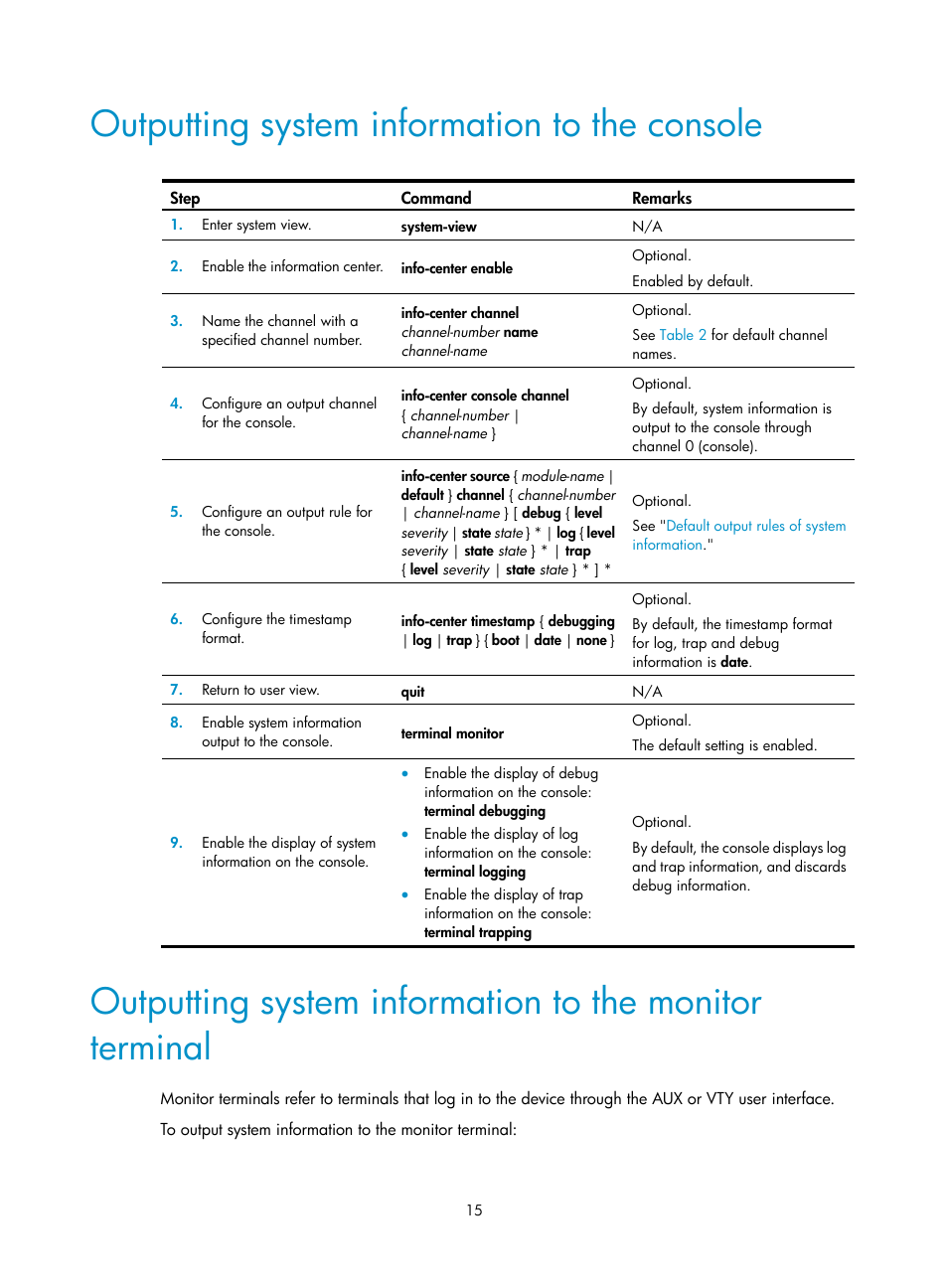 Outputting system information to the console | H3C Technologies H3C SecBlade LB Cards User Manual | Page 24 / 114