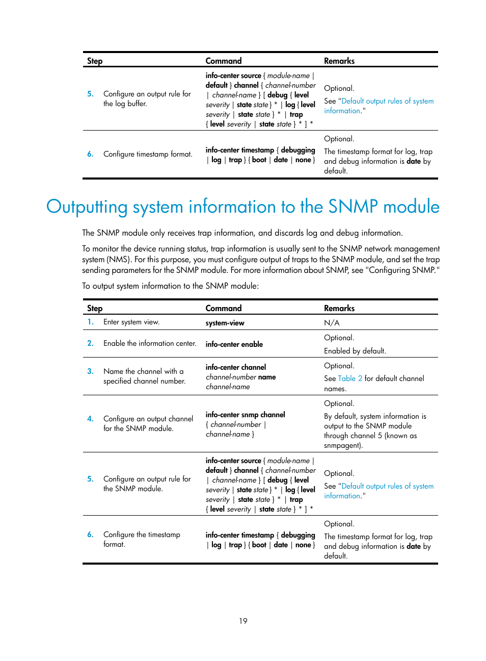 Outputting system information to the snmp module | H3C Technologies H3C SecBlade LB Cards User Manual | Page 28 / 114