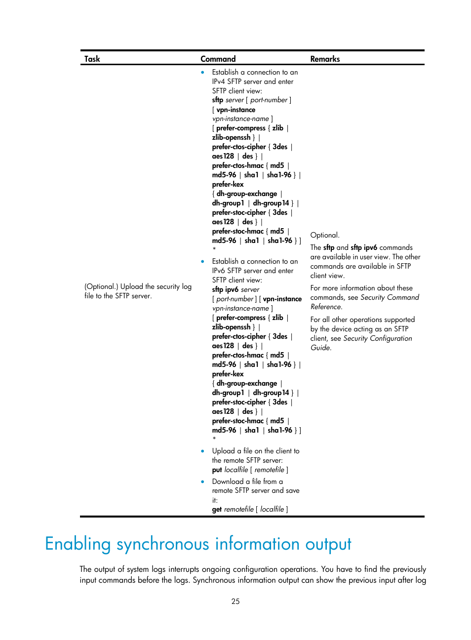 Enabling synchronous information output | H3C Technologies H3C SecBlade LB Cards User Manual | Page 34 / 114