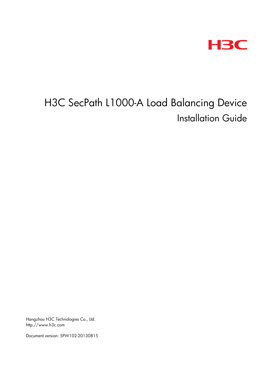 H3C Technologies H3C SecPath L1000-A Load Balancer User Manual | 84 pages