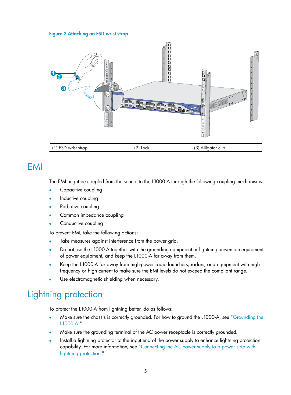 Lightning protection | H3C Technologies H3C SecPath L1000-A Load Balancer User Manual | Page 13 / 84