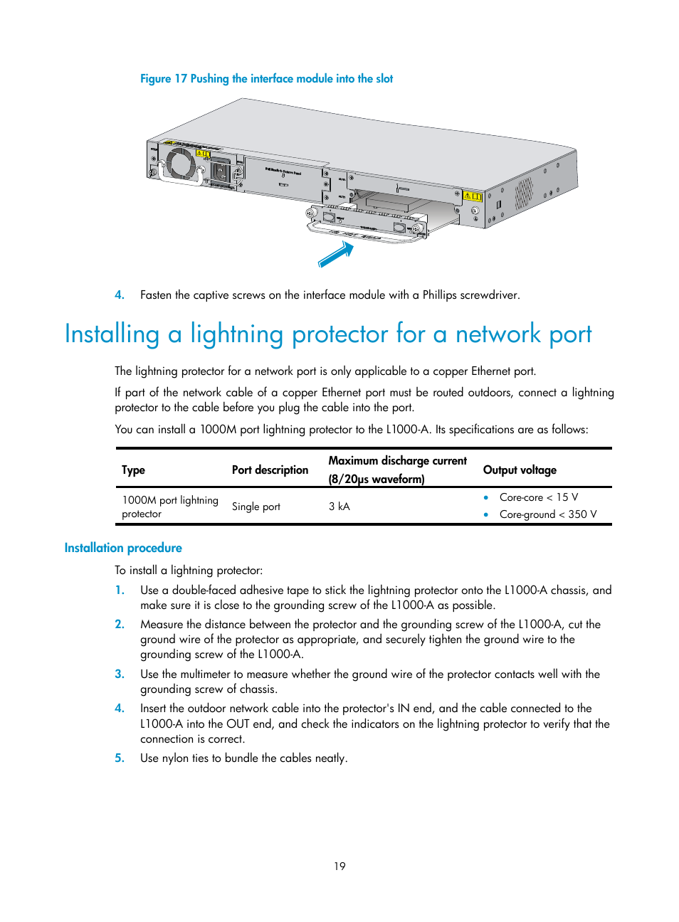 Installation procedure | H3C Technologies H3C SecPath L1000-A Load Balancer User Manual | Page 27 / 84