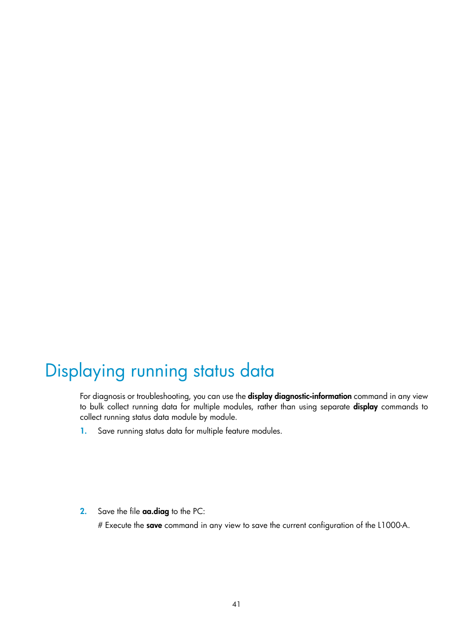 Displaying running status data | H3C Technologies H3C SecPath L1000-A Load Balancer User Manual | Page 49 / 84