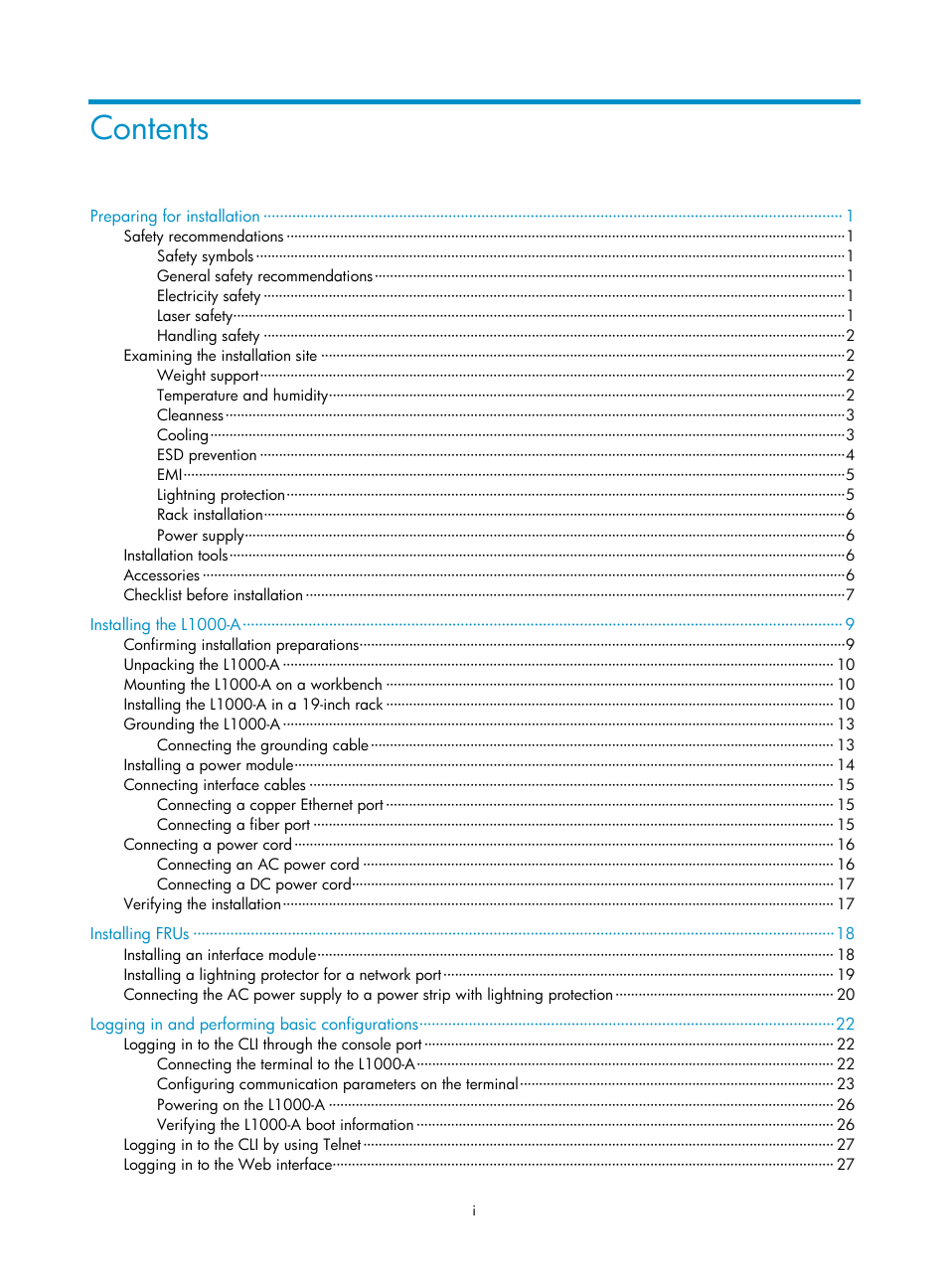 H3C Technologies H3C SecPath L1000-A Load Balancer User Manual | Page 6 / 84