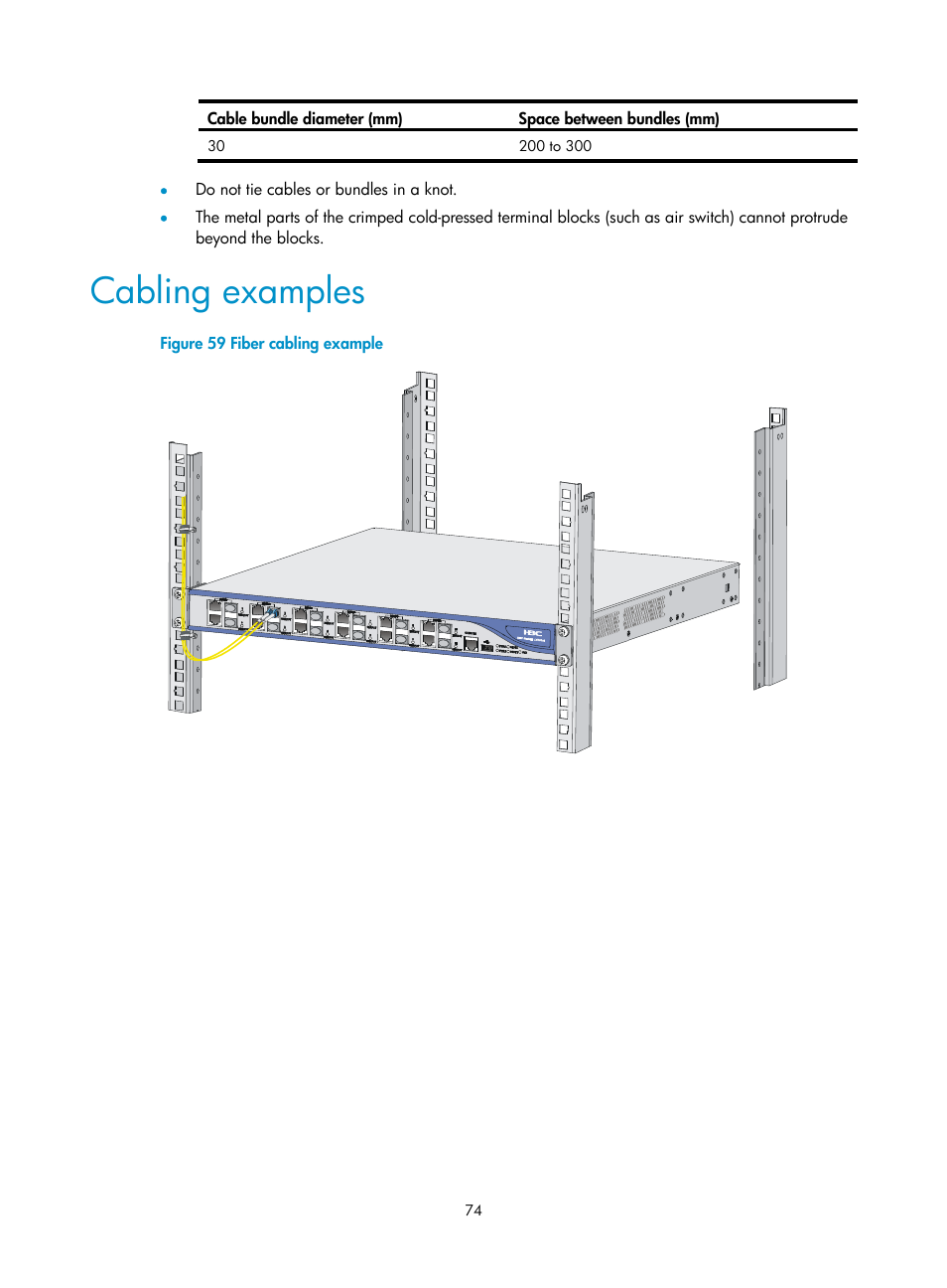 Cabling examples | H3C Technologies H3C SecPath L1000-A Load Balancer User Manual | Page 82 / 84