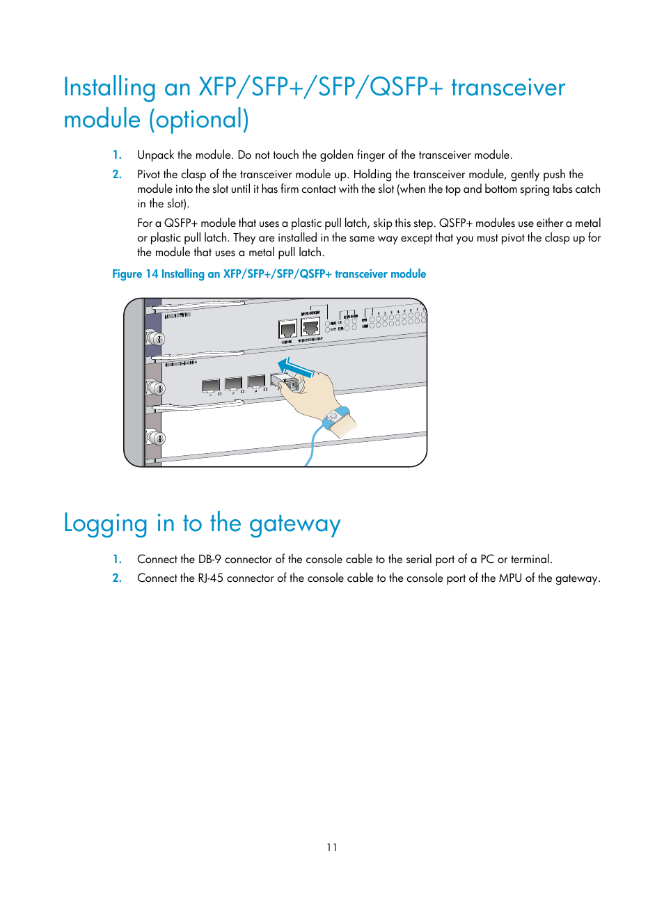 Logging in to the gateway | H3C Technologies H3C SecPath M9000 Series User Manual | Page 14 / 16