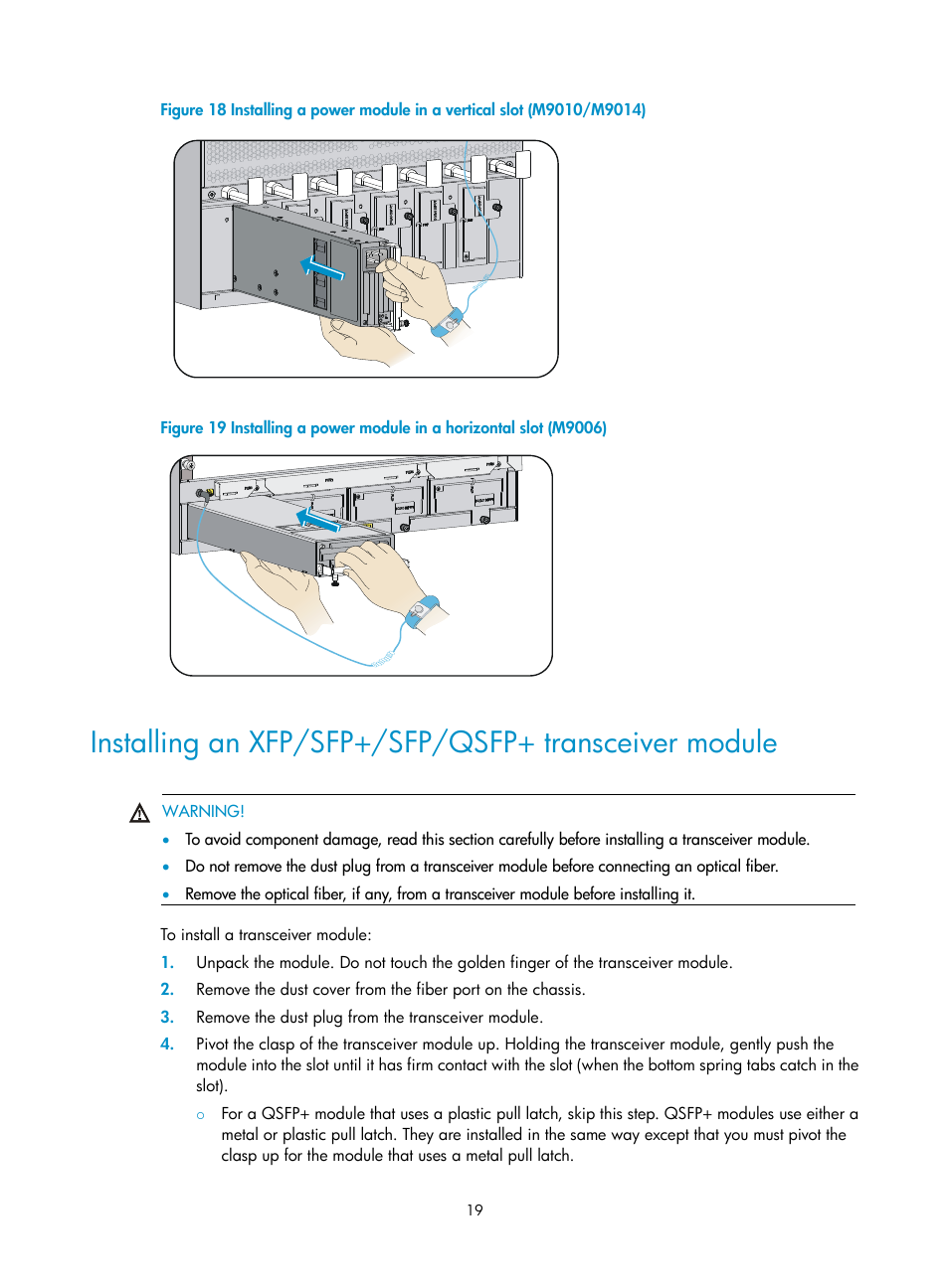 Figure 18, For horizontal slot installation, see, Figure 19 | H3C Technologies H3C SecPath M9000 Series User Manual | Page 27 / 98