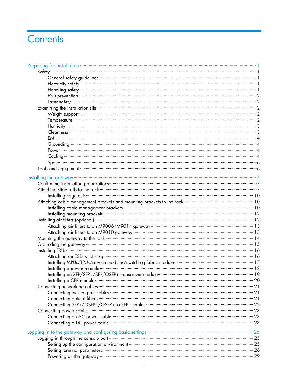 H3C Technologies H3C SecPath M9000 Series User Manual | Page 6 / 98