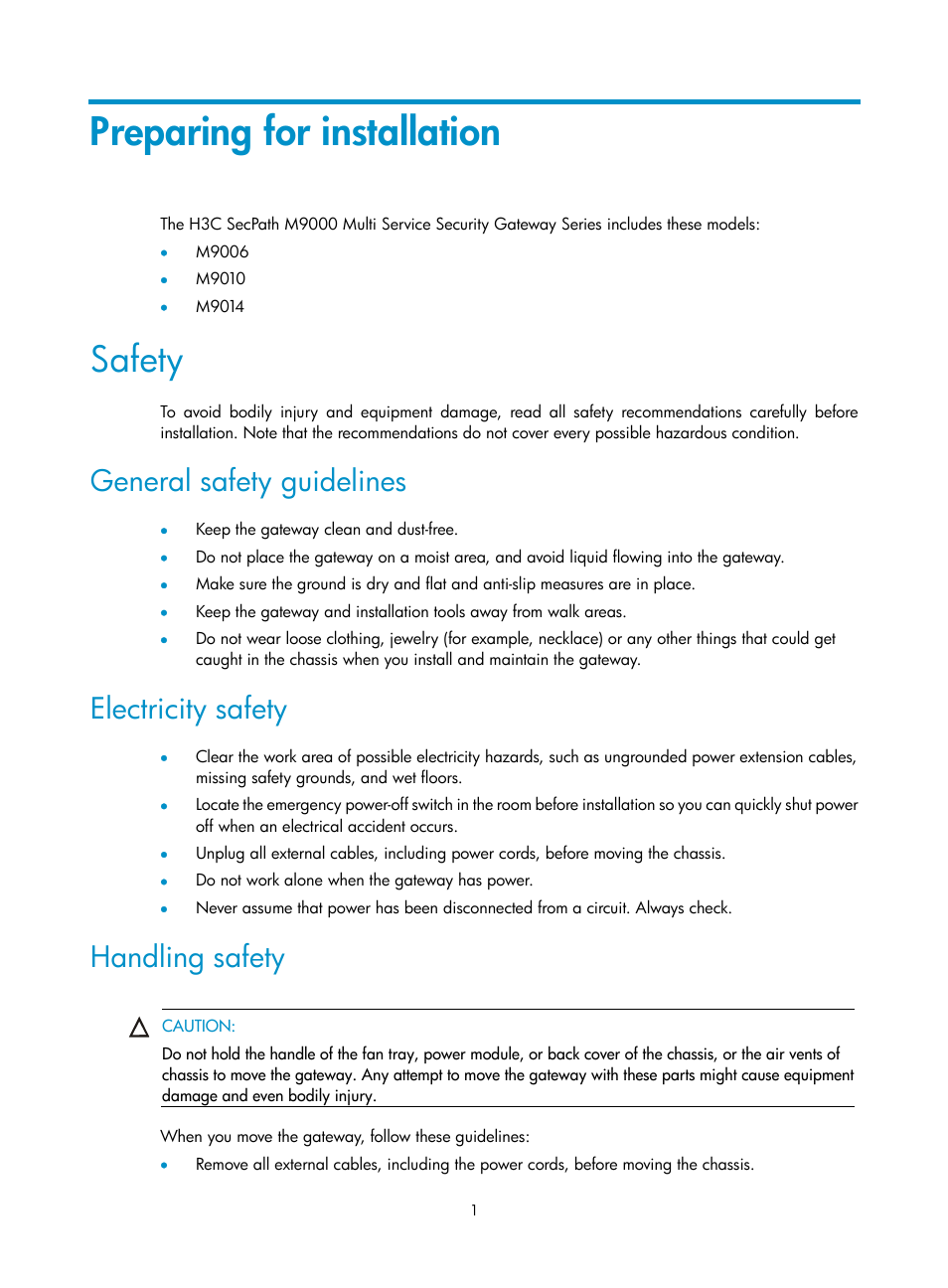 H3C Technologies H3C SecPath M9000 Series User Manual | Page 9 / 98