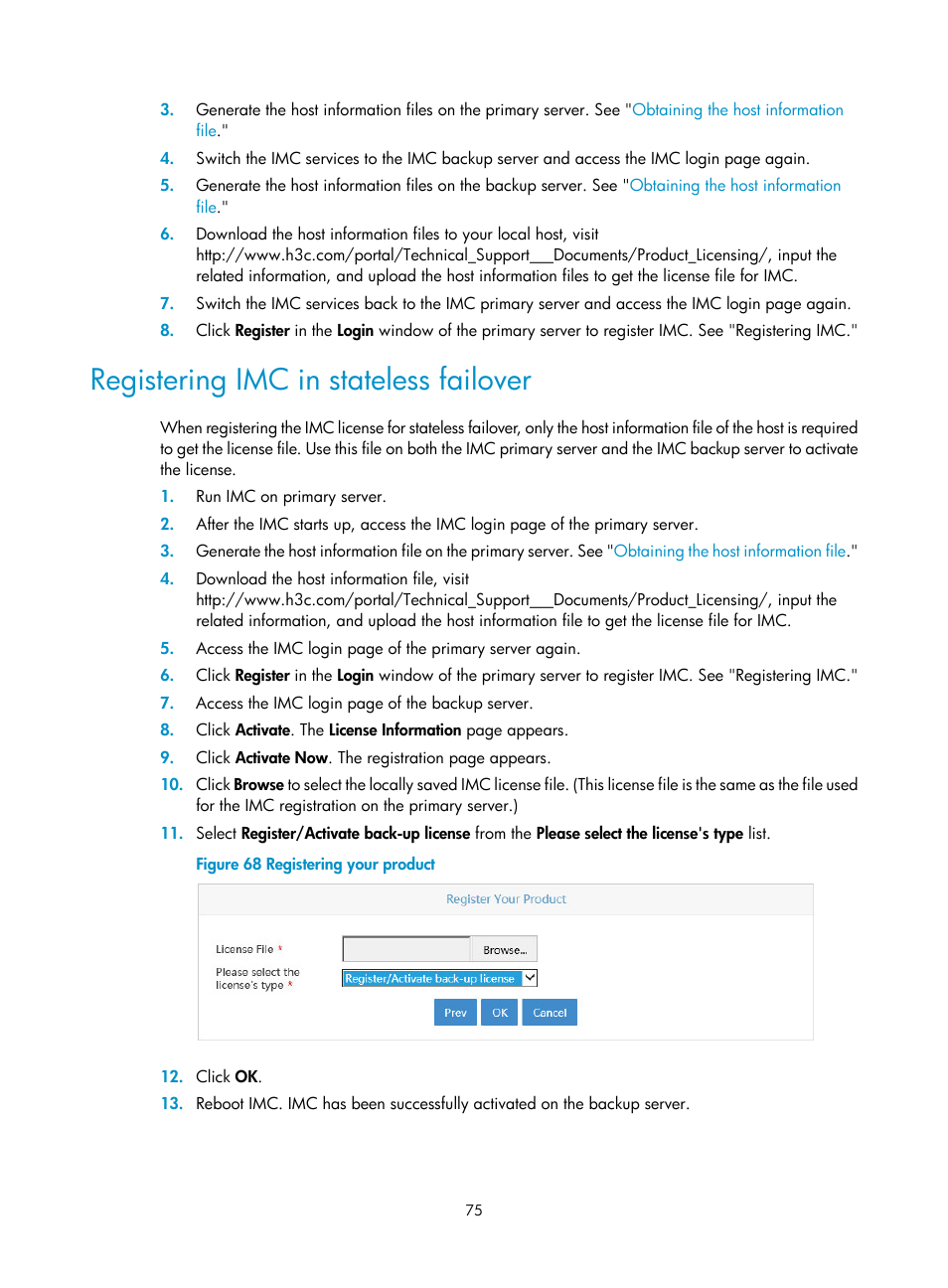 Registering imc in stateless failover | H3C Technologies H3C Intelligent Management Center User Manual | Page 82 / 96