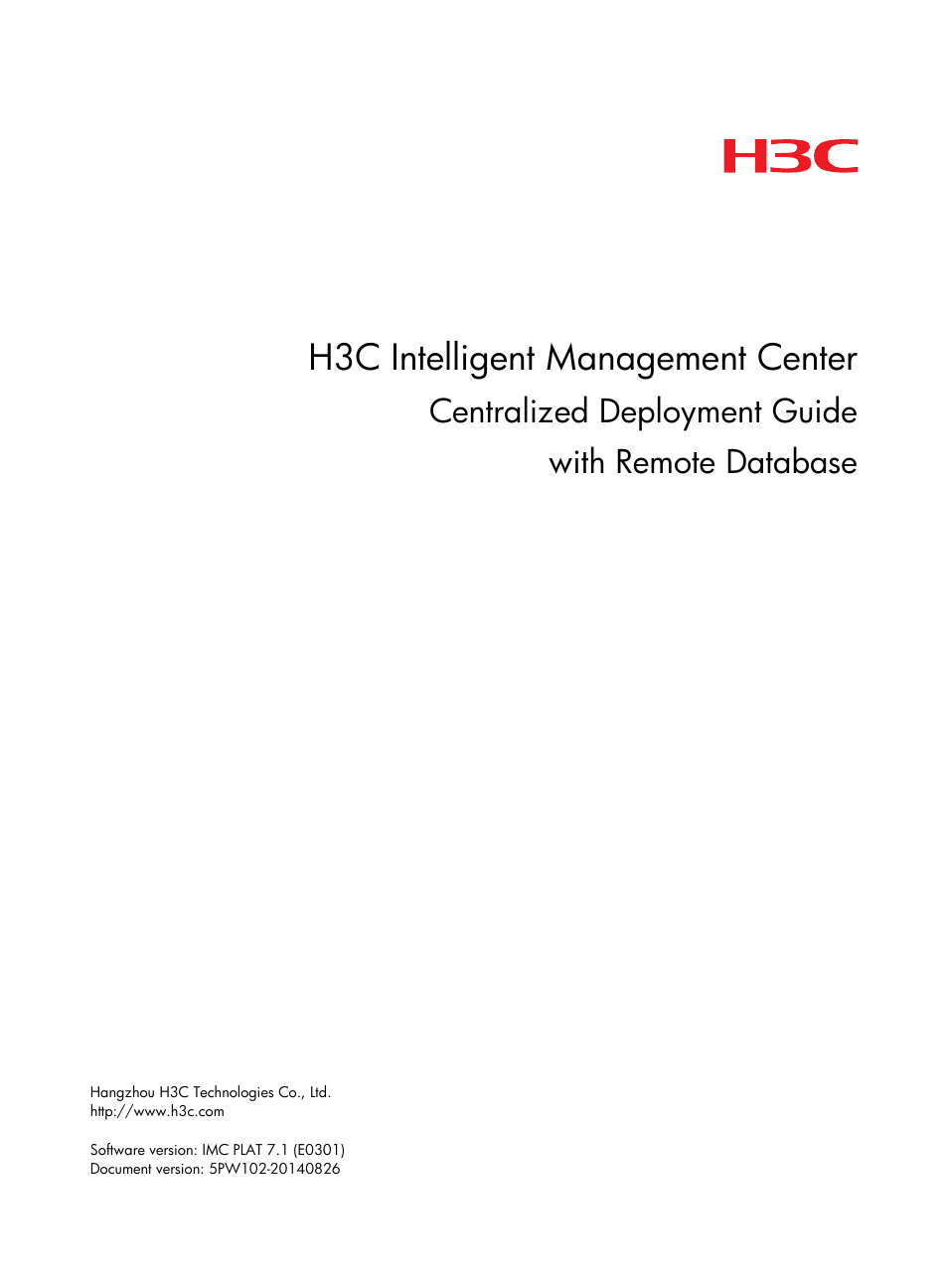 H3C Technologies H3C Intelligent Management Center User Manual | 104 pages