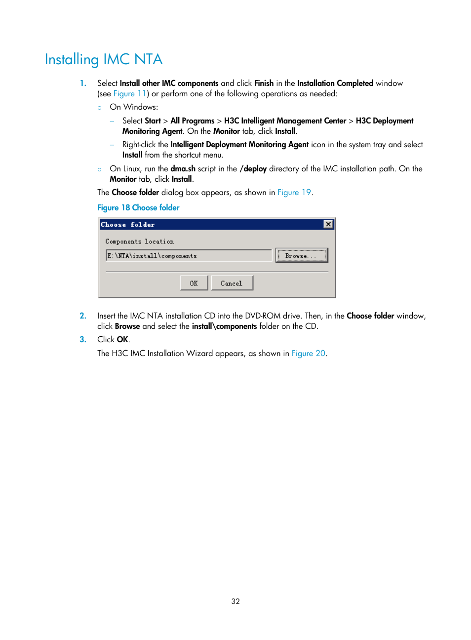 Installing imc nta | H3C Technologies H3C Intelligent Management Center User Manual | Page 39 / 104