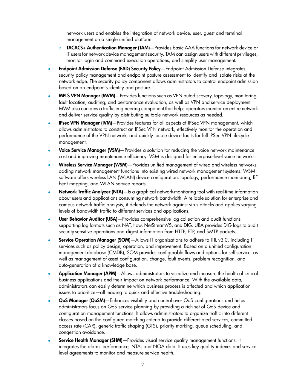 H3C Technologies H3C Intelligent Management Center User Manual | Page 9 / 104