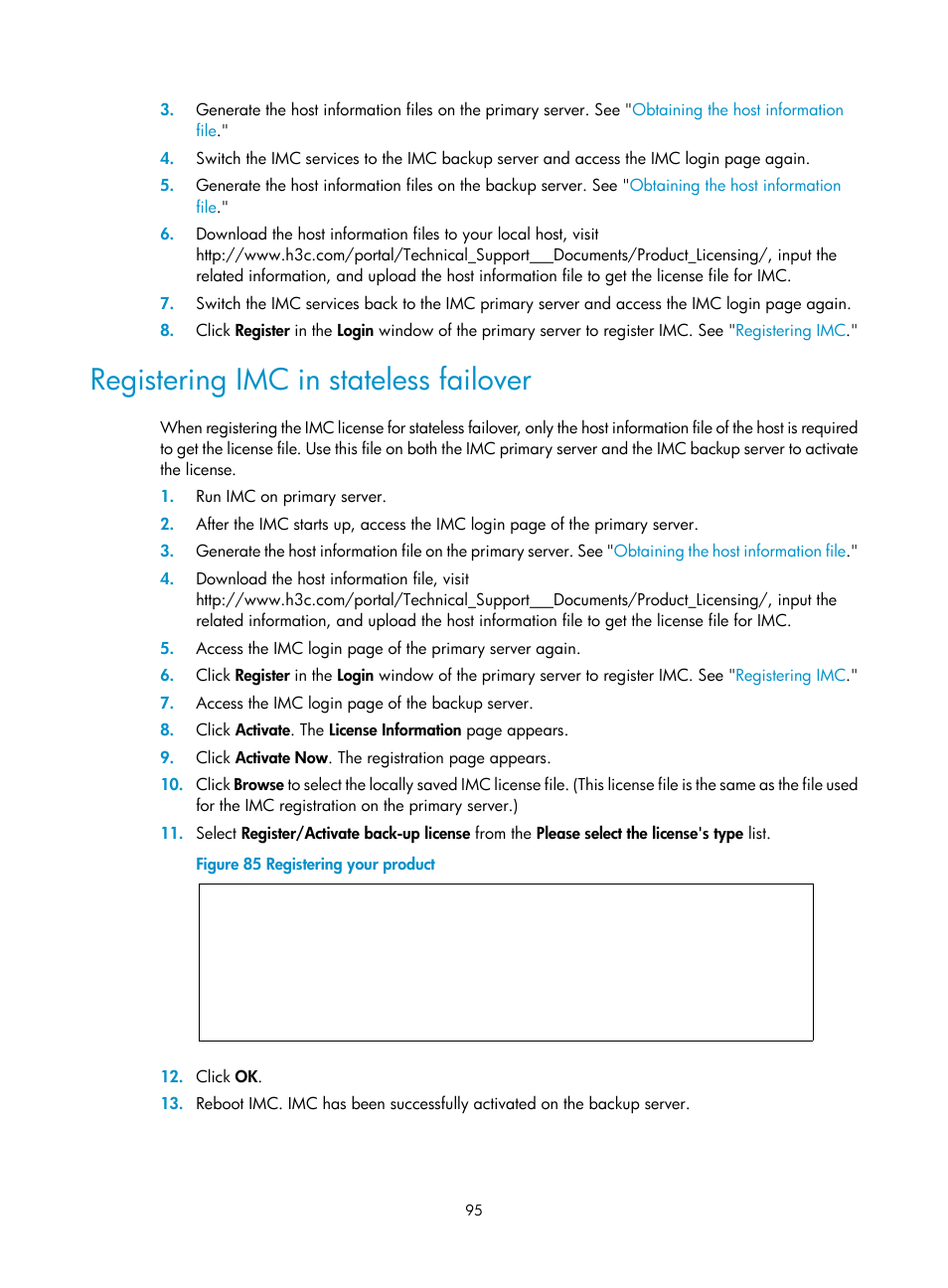 Registering imc in stateless failover | H3C Technologies H3C Intelligent Management Center User Manual | Page 102 / 121