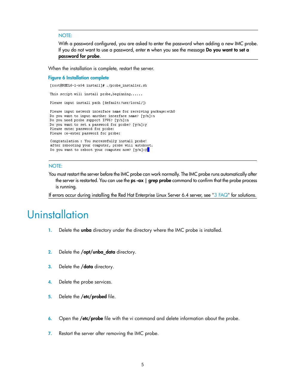 Uninstallation | H3C Technologies H3C Intelligent Management Center User Manual | Page 10 / 12