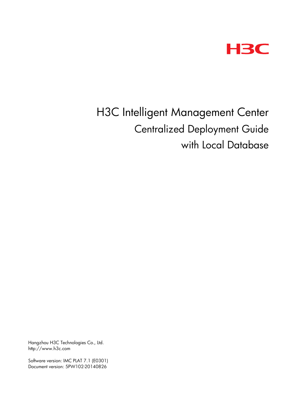 H3C Technologies H3C Intelligent Management Center User Manual | 104 pages