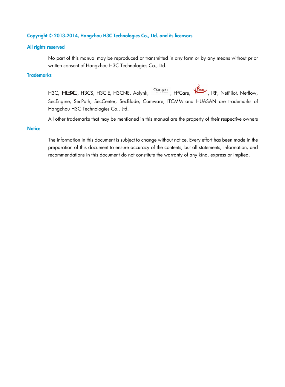 H3C Technologies H3C Intelligent Management Center User Manual | Page 2 / 104