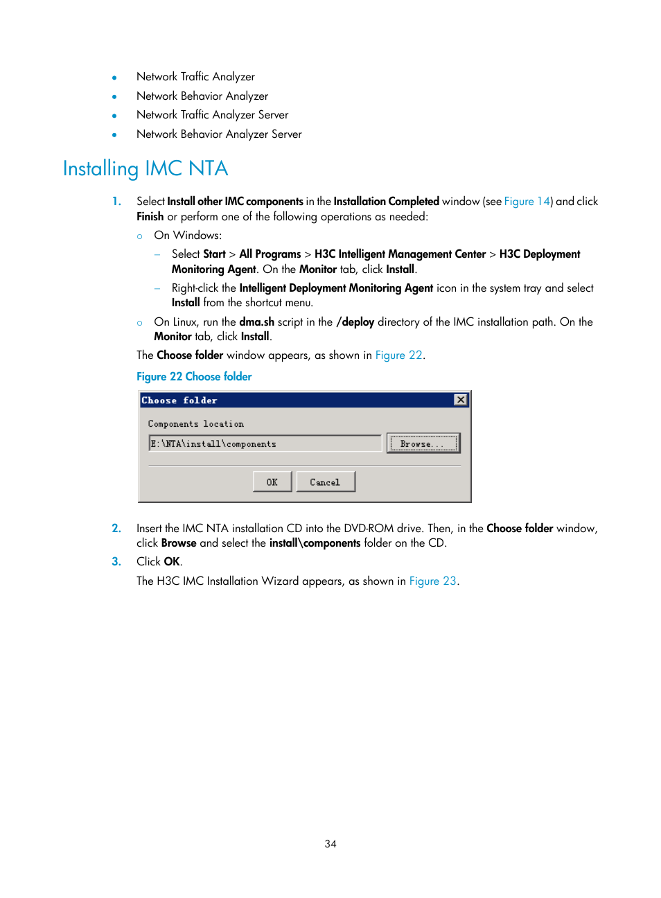 Installing imc nta | H3C Technologies H3C Intelligent Management Center User Manual | Page 41 / 104