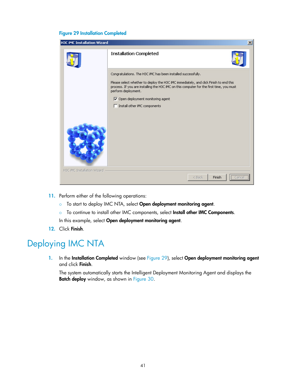 Deploying imc nta | H3C Technologies H3C Intelligent Management Center User Manual | Page 48 / 104