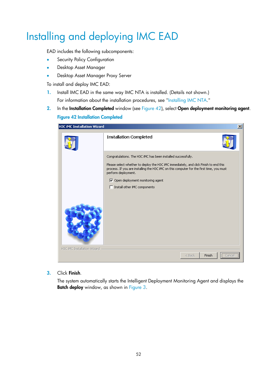 Installing and deploying imc ead | H3C Technologies H3C Intelligent Management Center User Manual | Page 59 / 104