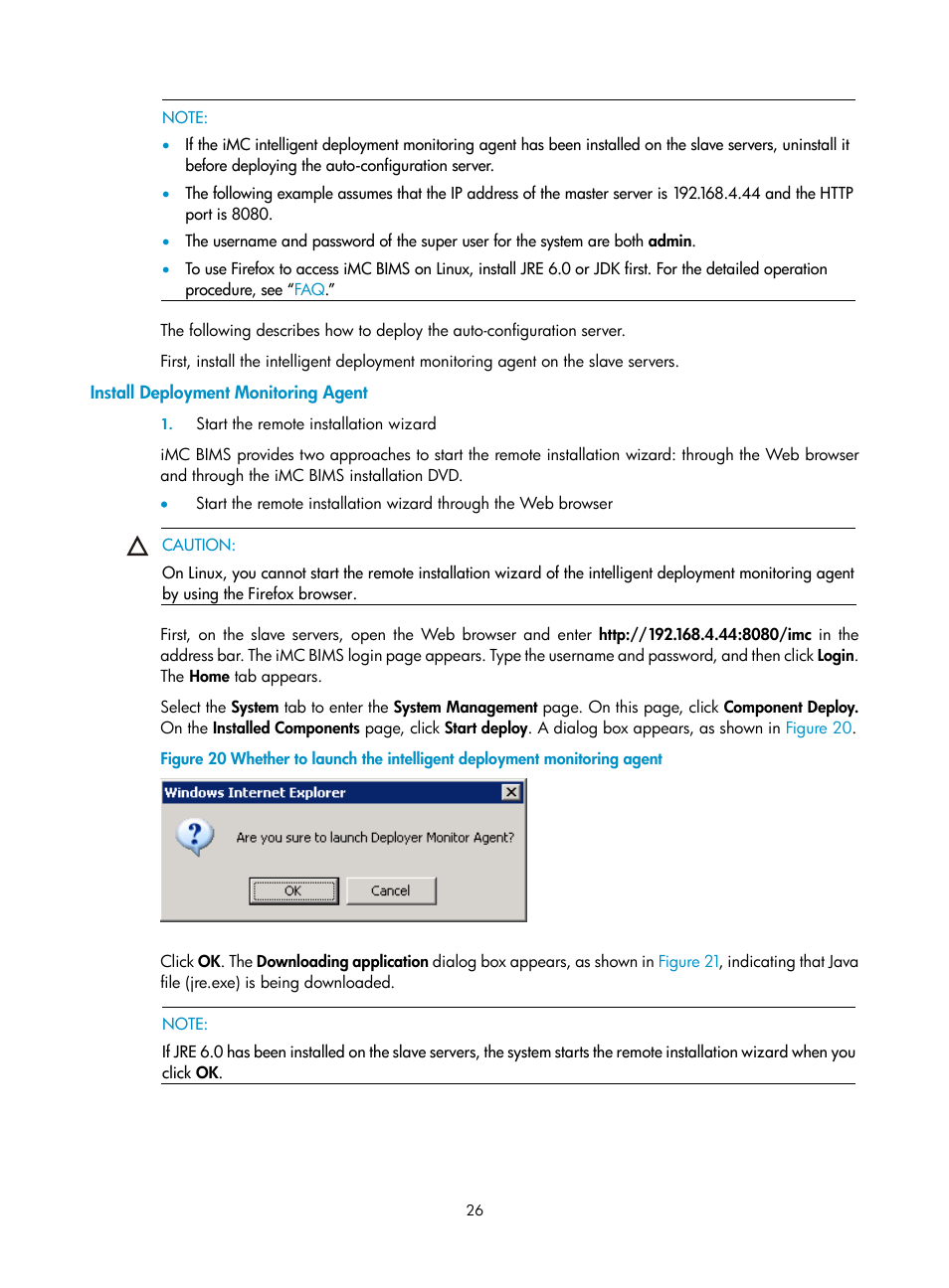 Install deployment monitoring agent | H3C Technologies H3C Intelligent Management Center User Manual | Page 31 / 50