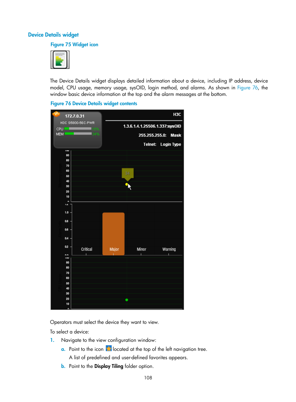 Device details widget | H3C Technologies H3C Intelligent Management Center User Manual | Page 122 / 1065