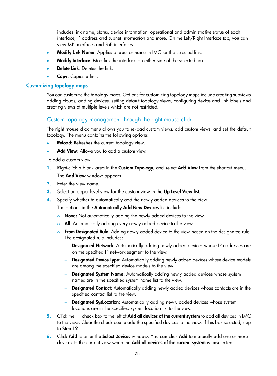 Customizing topology maps | H3C Technologies H3C Intelligent Management Center User Manual | Page 295 / 1065