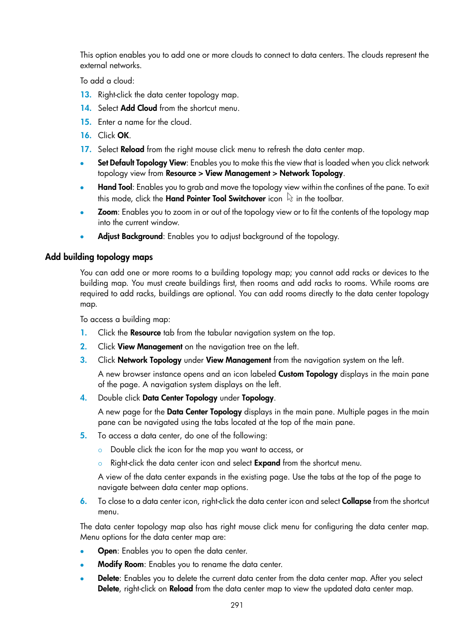 Add building topology maps | H3C Technologies H3C Intelligent Management Center User Manual | Page 305 / 1065