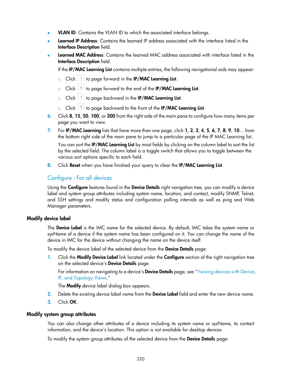 Configure - for all devices, Modify device label, Modify system group attributes | H3C Technologies H3C Intelligent Management Center User Manual | Page 334 / 1065