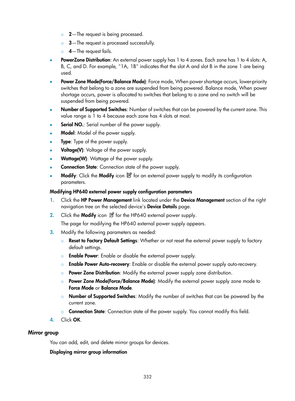 Mirror group | H3C Technologies H3C Intelligent Management Center User Manual | Page 346 / 1065