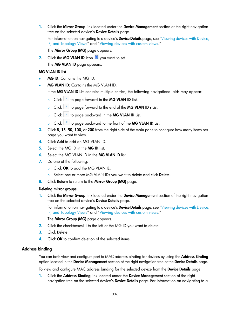 Address binding | H3C Technologies H3C Intelligent Management Center User Manual | Page 350 / 1065