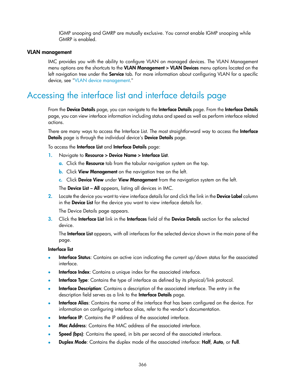 Vlan management | H3C Technologies H3C Intelligent Management Center User Manual | Page 380 / 1065