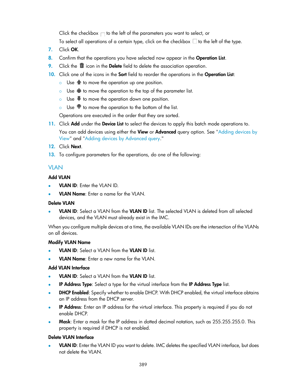 Vlan | H3C Technologies H3C Intelligent Management Center User Manual | Page 403 / 1065