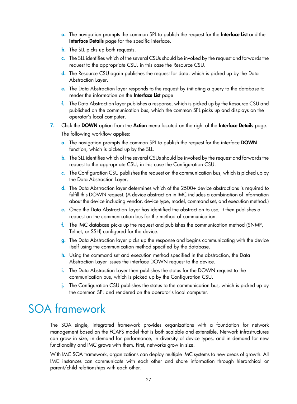 Soa framework | H3C Technologies H3C Intelligent Management Center User Manual | Page 41 / 1065