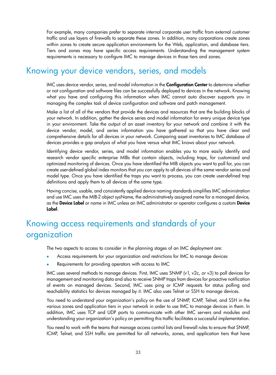 Knowing your device vendors, series, and models | H3C Technologies H3C Intelligent Management Center User Manual | Page 47 / 1065