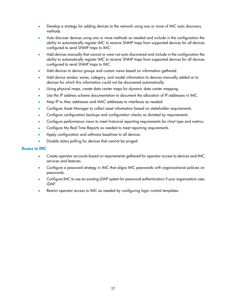 Access to imc | H3C Technologies H3C Intelligent Management Center User Manual | Page 51 / 1065