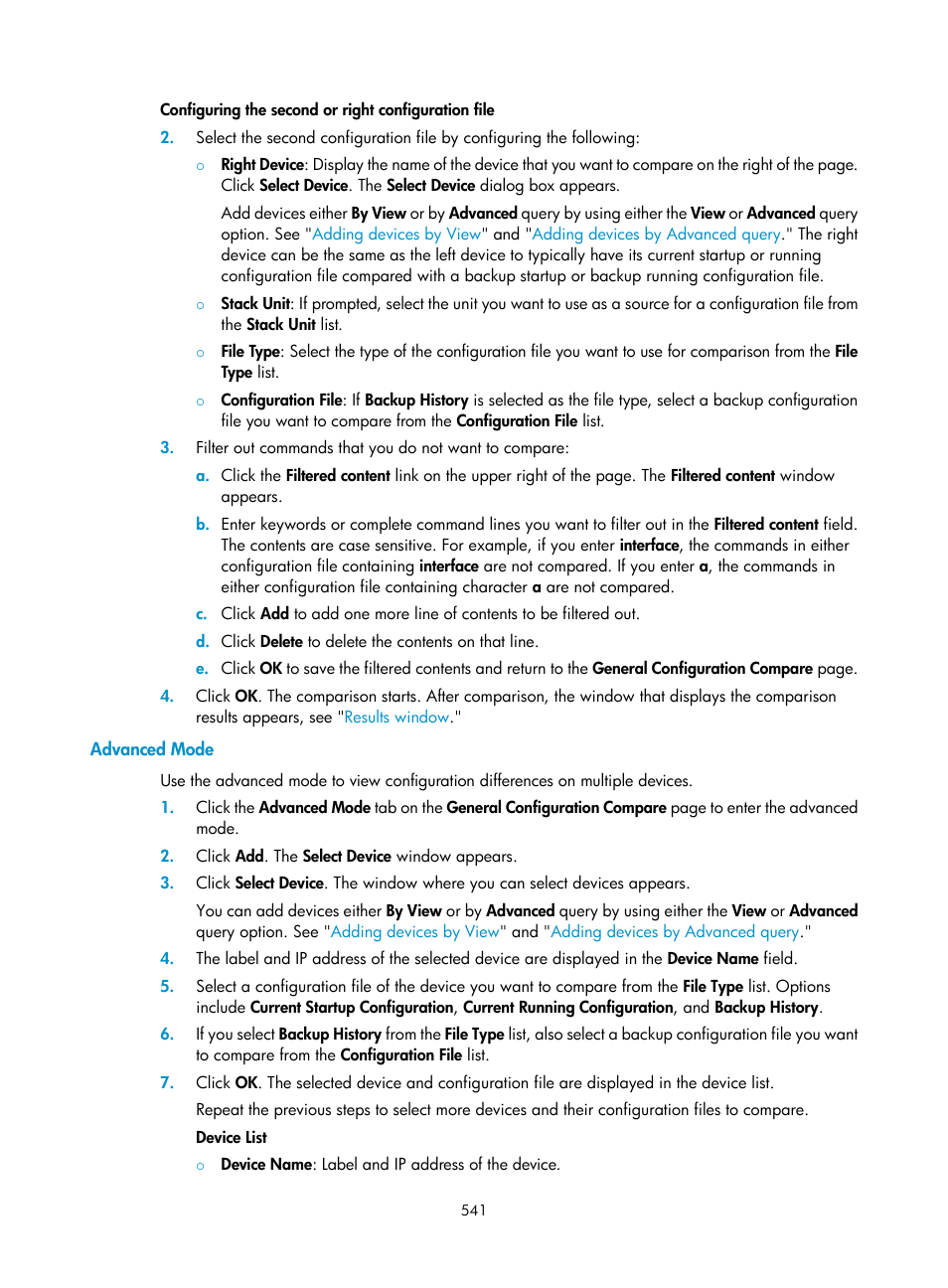 Advanced mode | H3C Technologies H3C Intelligent Management Center User Manual | Page 555 / 1065