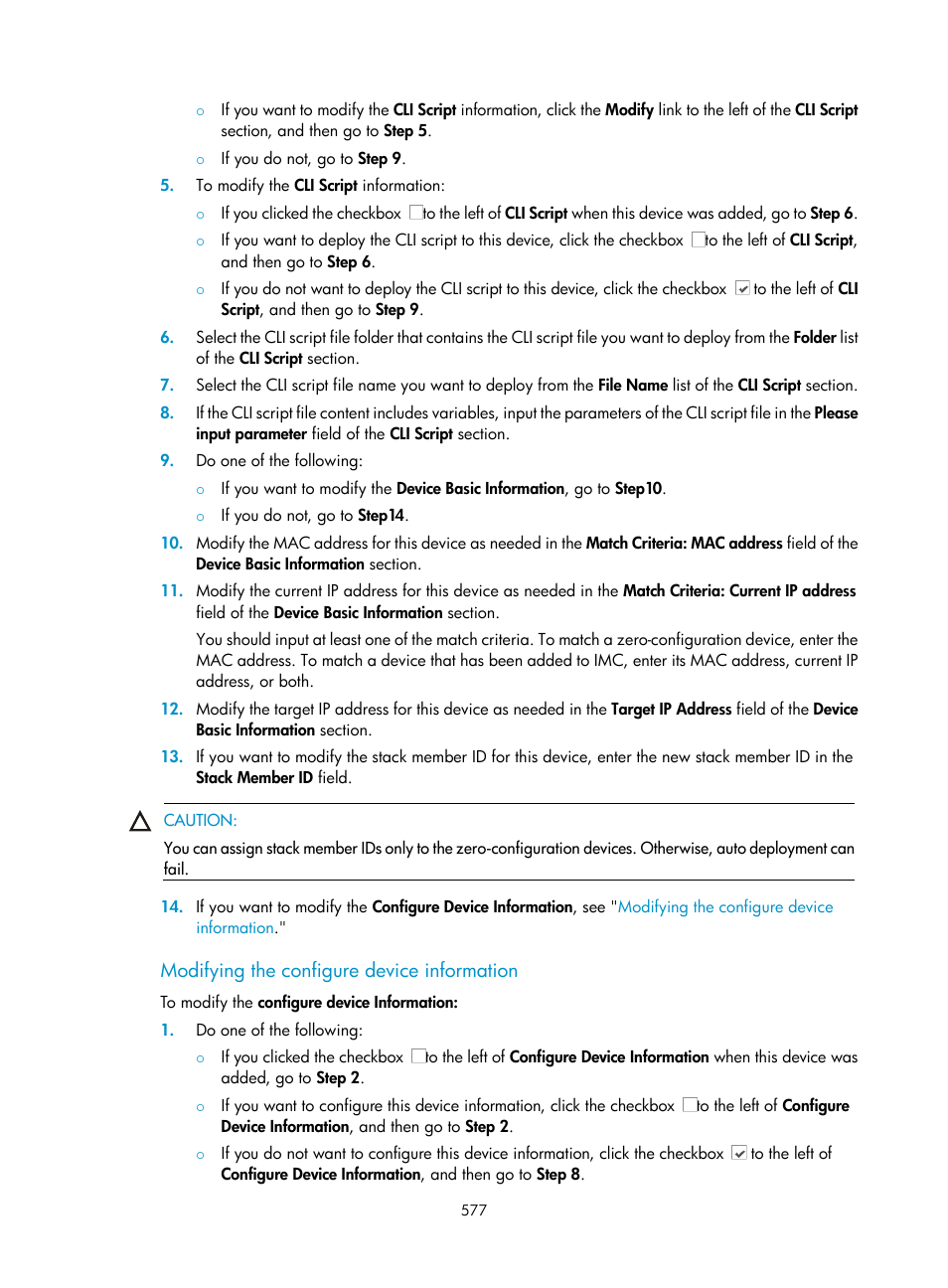 Modifying the configure device information | H3C Technologies H3C Intelligent Management Center User Manual | Page 591 / 1065